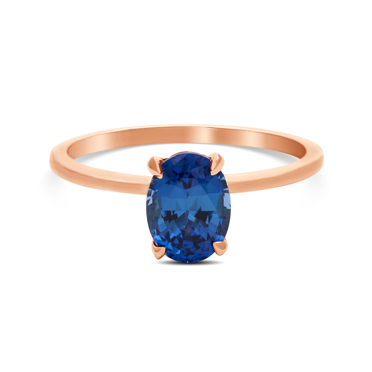 Oval Cut Gem Thin Style Band Fiere